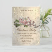 輝く紙吹雪ボールキャンドルクリスマスパーティー 招待状 (スタンド正面)