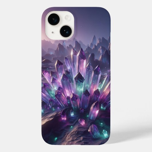 輝く紫のクリスタルクラスター携帯ケース - マジック Case-Mate iPhoneケース (裏面)