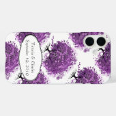 輝く紫のハートリーフツリー ウェディング Case-Mate iPhoneケース (裏面 (横))