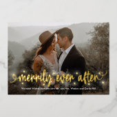 輝く結婚式のホリデーカード 新婚 箔シーズンカード (正面)