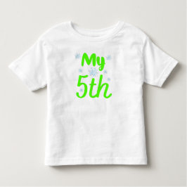 輝く緑色 私の５歳の５年目の誕生日 トドラーTシャツ