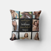 輝く美しい勇敢な写真コラージュ クッション (正面)