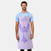 輝く翼を持つ天使 | ピンクと紫の母 エプロン (着用した状態)