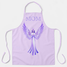 輝く翼を持つ天使 | ピンクと紫の母 エプロン