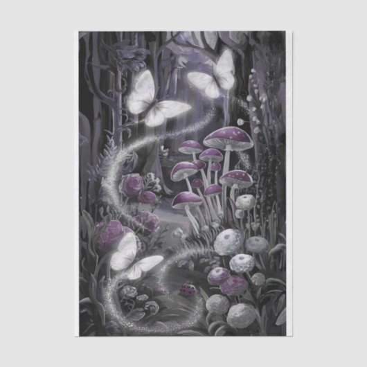輝く翼、アメジストの森の蝶々 薄葉紙 (正面)