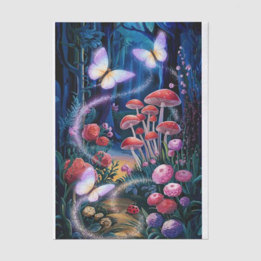 輝く翼、蝶々 魔法の森 薄葉紙 (正面)