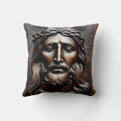 輝く背景を持つレリーフ、 浮き彫りを刻んだイエス・キリスト クッション (裏面)