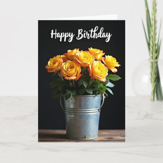 輝く花々の誕生日カード カード (正面)