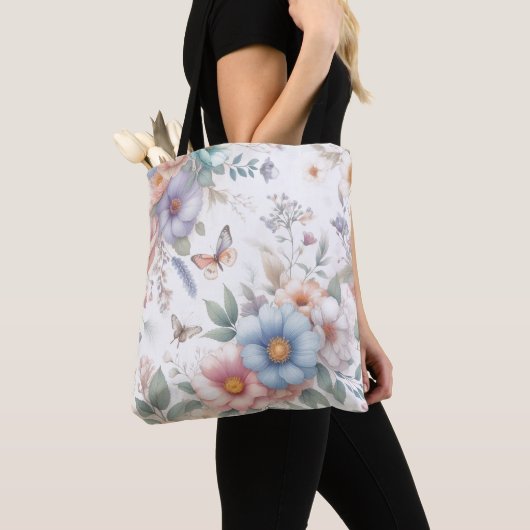 輝く花々 🌼 トートバッグ (クローズアップ)