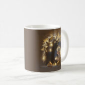 輝く花と可愛い秋の妖精 コーヒーマグカップ (正面右)