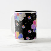 輝く花の宝石模様 ツートーンマグカップ (正面左)