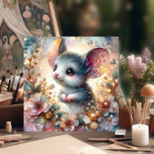 輝く花の淡い色の春のネズミのイースター シーズンカード