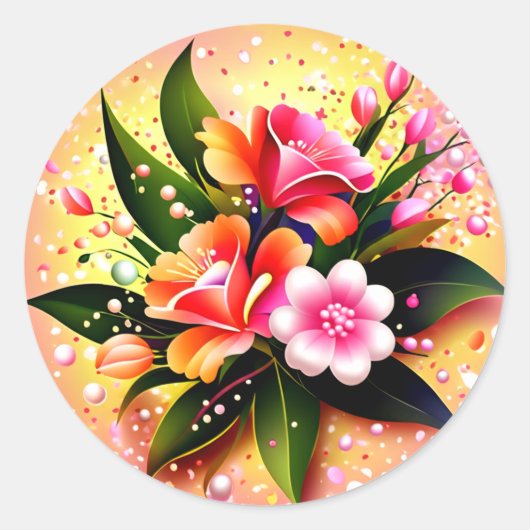 輝く花束の光 ラウンドシール (正面)