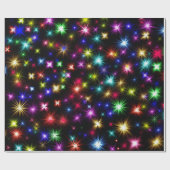 輝く花火の星が色彩で咲き乱 ラッピングペーパー (フラット)