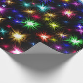 輝く花火の星が色彩で咲き乱 ラッピングペーパー (角)