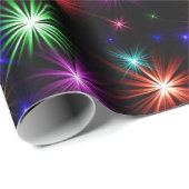 輝く花火の星が色彩で咲き乱 ラッピングペーパー (ロールコーナー)