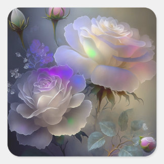 輝く花 スクエアシール