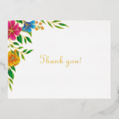 輝く花 春夏 ウェディング ホイル ありがとう 箔シーズンポストカード (正面)