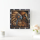 輝く芸術における女性と馬の神秘的な調和 スクエア壁時計 (ホーム)