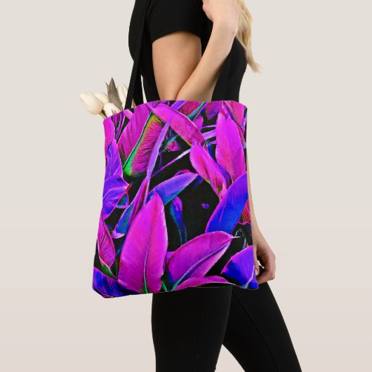 輝く葉のエレガンスパターン トートバッグ (クローズアップ)