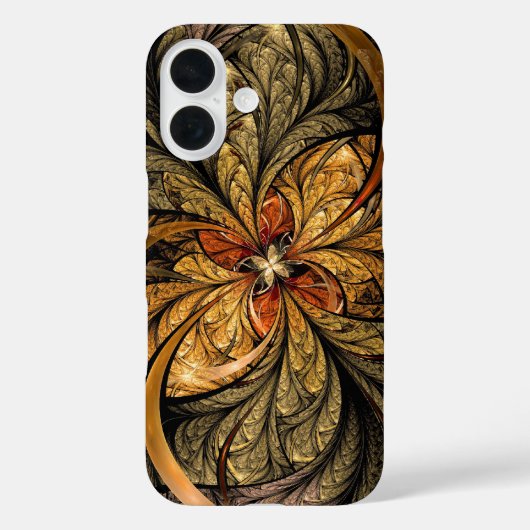 輝く葉の抽象的なフラクタルアート Case-Mate iPhoneケース (裏面)
