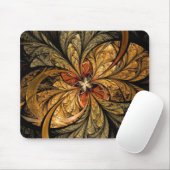 輝く葉フラクタルアート マウスパッド (マウス)