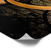 輝く葉Fractal Art ポスター (角)