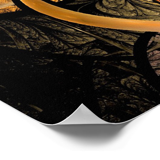 輝く葉Fractal Art ポスター (角)