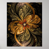 輝く葉Fractal Art ポスター (正面)