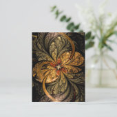 輝く葉Fractal Art ポストカード (スタンド正面)