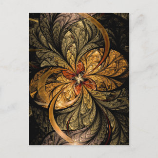 輝く葉Fractal Art ポストカード