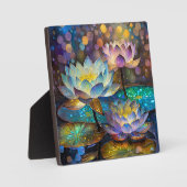 輝く蓮の花のトリオ フォトプラーク (正面)