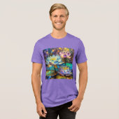 輝く蓮の花トリオ トライブレンドTシャツ (正面全面)