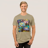 輝く蓮の花トリオ トライブレンドＴシャツ (正面全面)