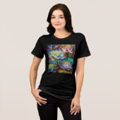 輝く蓮の花トリオ トライブレンドTシャツ (正面全面)