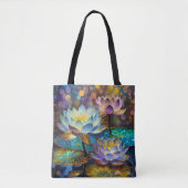 輝く蓮の花トリオ トートバッグ (正面)