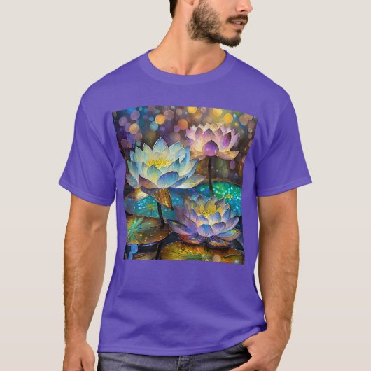 輝く蓮の花トリオ Tシャツ (正面)