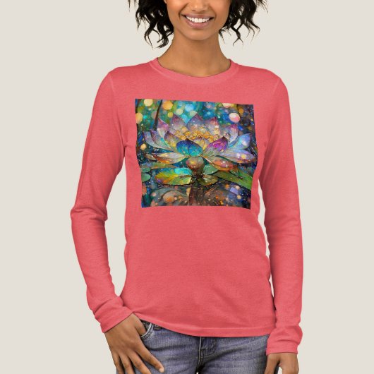 輝く蓮の花 トライブレンドＴシャツ (正面)
