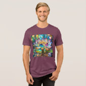 輝く蓮の花 トライブレンドTシャツ (正面全面)