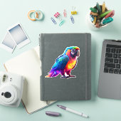 輝く虹のオウム シール (iPadカバー)