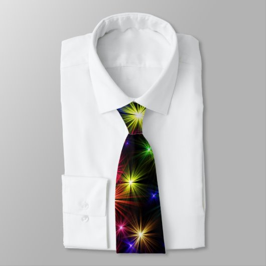 輝く虹の輝き、星と花火 ネクタイ (タイ)