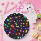 輝く虹の輝き、星と花火 ペーパープレート (パーティー)