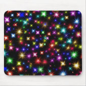 輝く虹の輝き、星と花火 マウスパッド (正面)