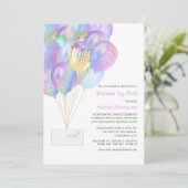 輝く虹色のベイビーシャワーまたはウェディングシャワー（郵送） 招待状 (スタンド正面)