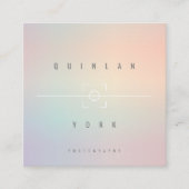 輝く虹色のミニマモダンリスト写真家 スクエア名刺 (正面)