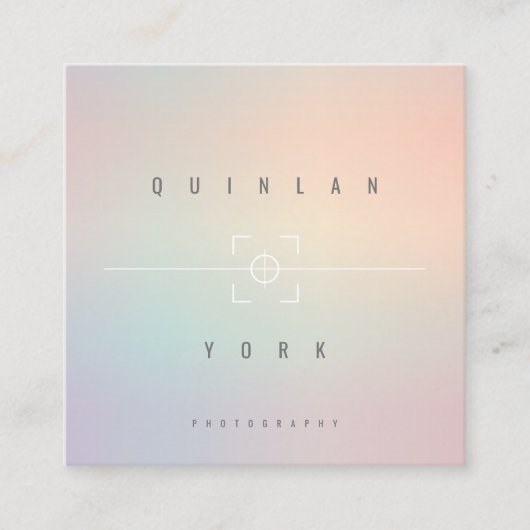 輝く虹色のミニマモダンリスト写真家 スクエア名刺 (正面)