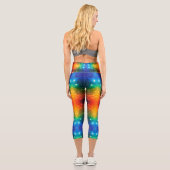 輝く虹色の宇宙銀河の星 LGBTQIA プライド カプリレギンス (裏面)