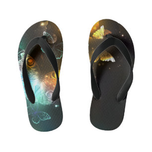 輝く蝶と夜の蝶 キッズビーチサンダル