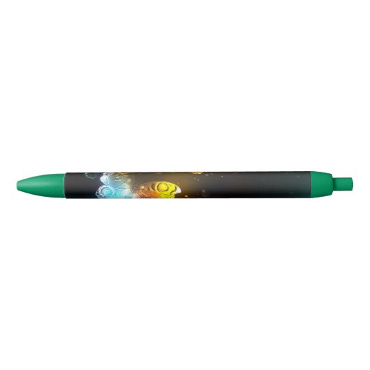 輝く蝶と夜の蝶 黒ボールペン (正面)