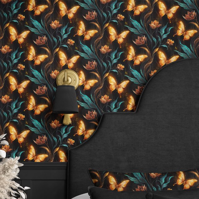 輝く蝶と花 壁紙 (クリエイターアップロード済み)